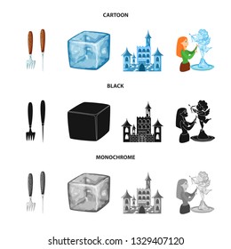 Vector design of texture  and frozen  icon. Set of texture  and transparent  stock symbol for web.