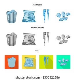 Vector design of texture  and frozen  icon. Set of texture  and transparent  vector icon for stock.