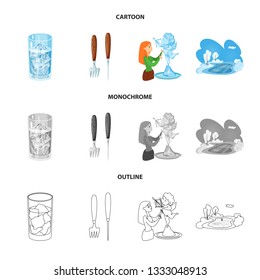 Vector design of texture  and frozen  icon. Collection of texture  and transparent  stock symbol for web.