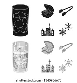 Vector design of texture  and frozen  icon. Collection of texture  and transparent  stock vector illustration.