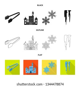 Vector design of texture  and frozen  icon. Set of texture  and transparent  vector icon for stock.