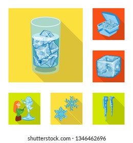 Vector design of texture  and frozen  icon. Collection of texture  and transparent  stock vector illustration.