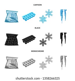 Vector design of texture  and frozen  icon. Set of texture  and transparent  stock symbol for web.