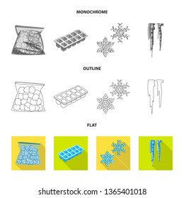 Vector design of texture  and frozen  icon. Collection of texture  and transparent  stock vector illustration.