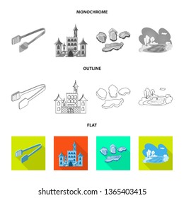 Vector design of texture  and frozen  icon. Collection of texture  and transparent  vector icon for stock.