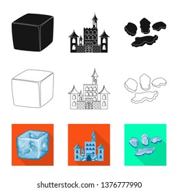 Vector design of texture  and frozen  icon. Set of texture  and transparent  stock vector illustration.
