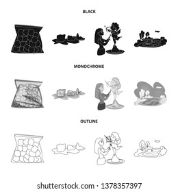 Vector design of texture  and frozen  icon. Set of texture  and transparent  vector icon for stock.