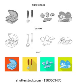 Vector design of texture  and frozen  icon. Collection of texture  and transparent  stock vector illustration.