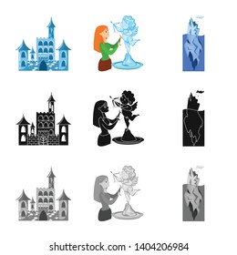 Vector design of texture  and frozen  icon. Set of texture  and transparent  stock symbol for web.