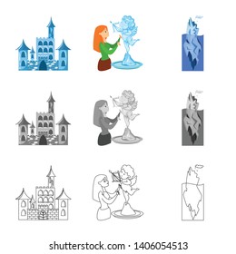 Vector design of texture  and frozen  icon. Set of texture  and transparent  stock symbol for web.