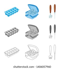 Vector design of texture  and frozen  icon. Set of texture  and transparent  stock symbol for web.
