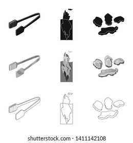 Vector design of texture  and frozen  icon. Collection of texture  and transparent  stock vector illustration.