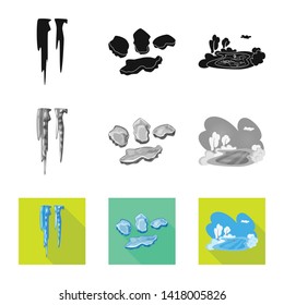 Vector design of texture  and frozen  icon. Set of texture  and transparent  stock vector illustration.
