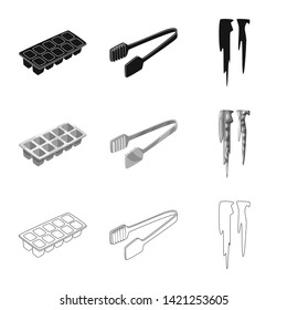 Vector design of texture  and frozen  icon. Collection of texture  and transparent  stock vector illustration.