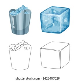 Vector design of texture and frozen icon. Collection of texture and transparent stock symbol for web.