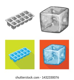 Vector design of texture and frozen icon. Collection of texture and transparent stock symbol for web.
