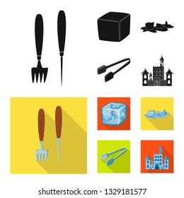 Vector design of texture  and frozen  logo. Set of texture  and transparent  vector icon for stock.