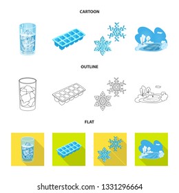 Vector design of texture  and frozen  logo. Set of texture  and transparent  stock symbol for web.