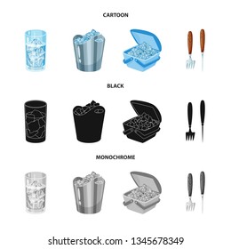 Vector design of texture  and frozen  logo. Collection of texture  and transparent  vector icon for stock.