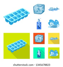 Vector design of texture  and frozen  logo. Collection of texture  and transparent  stock vector illustration.