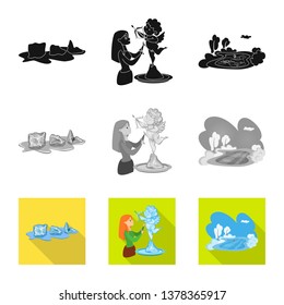 Vector design of texture  and frozen  logo. Set of texture  and transparent  vector icon for stock.