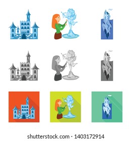 Vector design of texture  and frozen  logo. Collection of texture  and transparent  stock symbol for web.