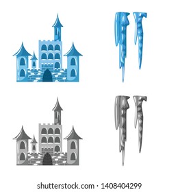 Vector design of texture  and frozen  logo. Collection of texture  and transparent  stock symbol for web.