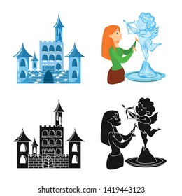 Vector design of texture  and frozen  logo. Set of texture  and transparent  stock symbol for web.