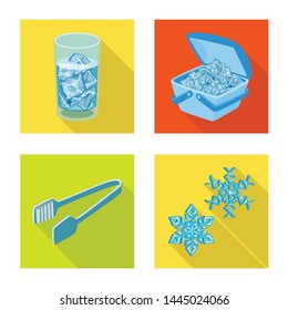 Vector design of texture and frozen logo. Collection of texture and transparent stock symbol for web.