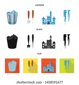 Vector design of texture and frozen logo. Collection of texture and transparent vector icon for stock.
