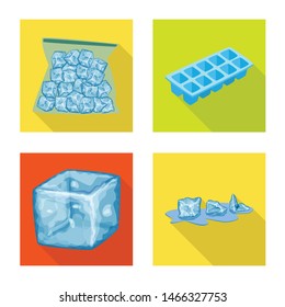 Vector design of texture and frozen logo. Set of texture and transparent stock vector illustration.