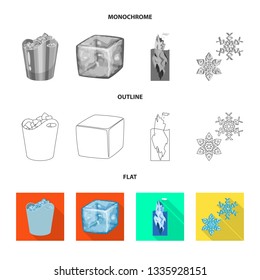 Vector design of texture  and frozen  sign. Collection of texture  and transparent  vector icon for stock.