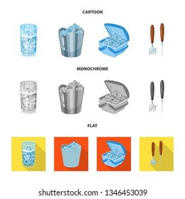 Vector design of texture  and frozen  sign. Collection of texture  and transparent  stock vector illustration.