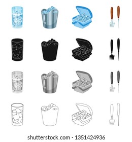 Vector design of texture  and frozen  sign. Set of texture  and transparent  vector icon for stock.