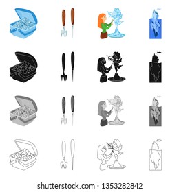 Vector design of texture  and frozen  sign. Collection of texture  and transparent  stock vector illustration.
