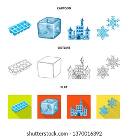 Vector design of texture  and frozen  sign. Collection of texture  and transparent  stock symbol for web.