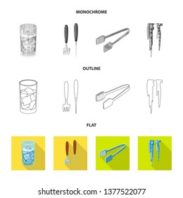 Vector design of texture  and frozen  sign. Collection of texture  and transparent  vector icon for stock.