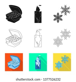 Vector design of texture  and frozen  sign. Collection of texture  and transparent  vector icon for stock.