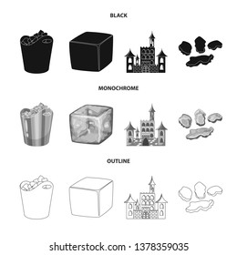 Vector design of texture  and frozen  sign. Collection of texture  and transparent  stock vector illustration.