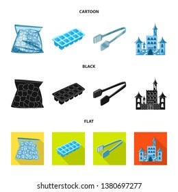 Vector design of texture  and frozen  sign. Collection of texture  and transparent  vector icon for stock.