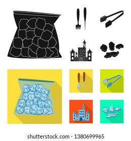 Vector design of texture  and frozen  sign. Collection of texture  and transparent  stock vector illustration.