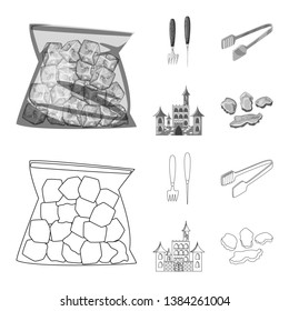 Vector design of texture  and frozen  sign. Collection of texture  and transparent  stock vector illustration.