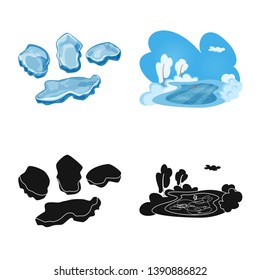 Vector design of texture  and frozen  sign. Set of texture  and transparent  stock vector illustration.