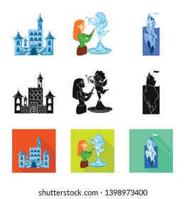 Vector design of texture  and frozen  sign. Set of texture  and transparent  stock symbol for web.