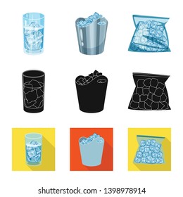 Vector design of texture  and frozen  sign. Set of texture  and transparent  stock vector illustration.