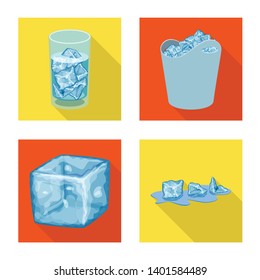 Vector design of texture  and frozen  sign. Collection of texture  and transparent  stock symbol for web.