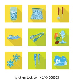 Vector design of texture  and frozen  sign. Set of texture  and transparent  vector icon for stock.
