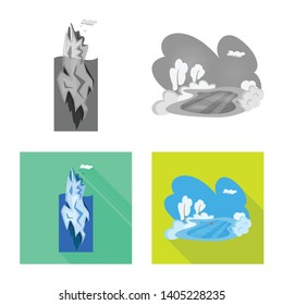 Vector design of texture  and frozen  sign. Set of texture  and transparent  vector icon for stock.