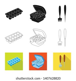Vector design of texture  and frozen  sign. Set of texture  and transparent  vector icon for stock.