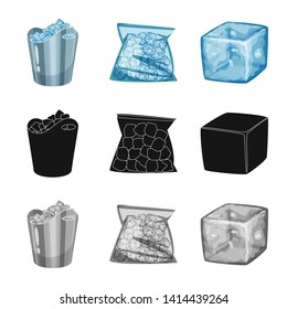 Vector design of texture  and frozen  sign. Set of texture  and transparent  vector icon for stock.